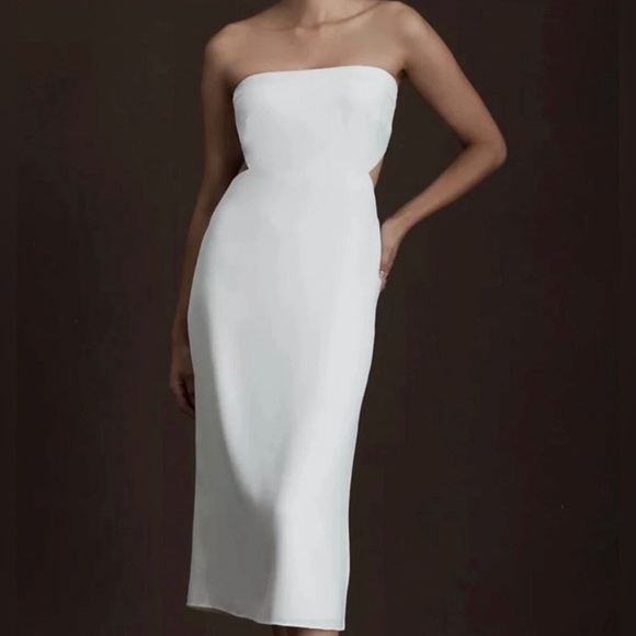 NWT Sachin + Babi Sadie Strapless Cutout Dress Ivory Midi open back size 6